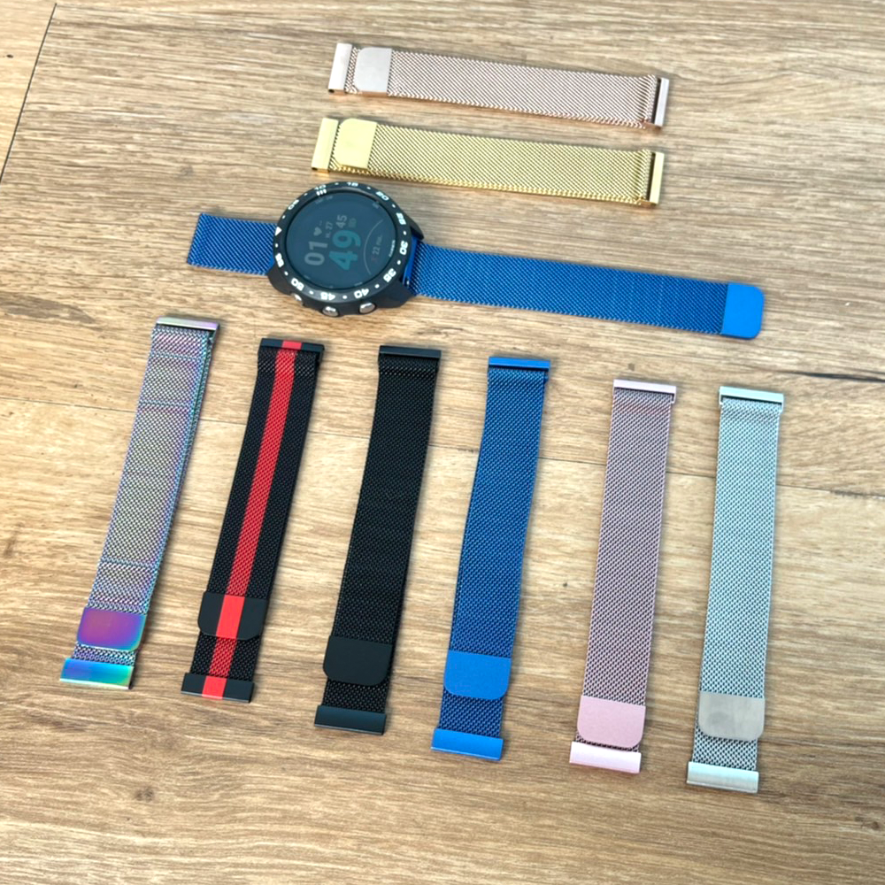 สายนาฬิกา Garmin Forerunner 245 / 245 Music 645 ข้อมือสแตนเลส แม่เหล็ก (AA9)