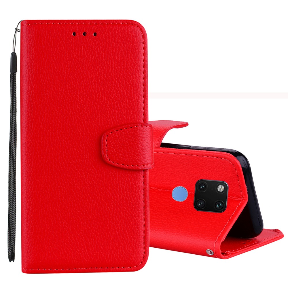 Case Huawei Mate 20 X #เคสฝาพับหนัง PU ผิวลิ้นจี่แบบกระเป๋าสตางค์ Litchi Skin Wallet Leather