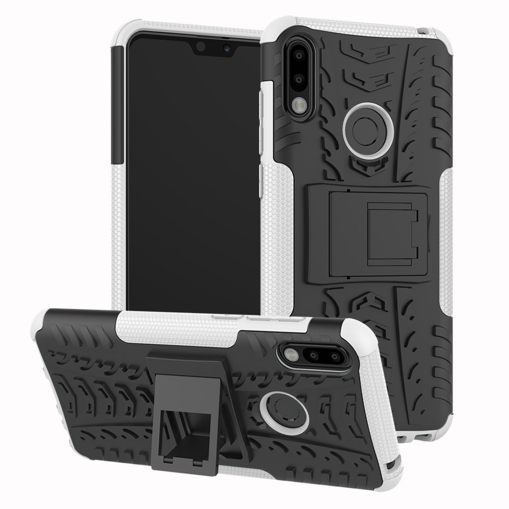 Case Asus Zenfone Max Pro (M2) ZB631KL #เคสฝาหลังกันลื่น Cool Tyre Pattern Kickstand (PC + TPU)