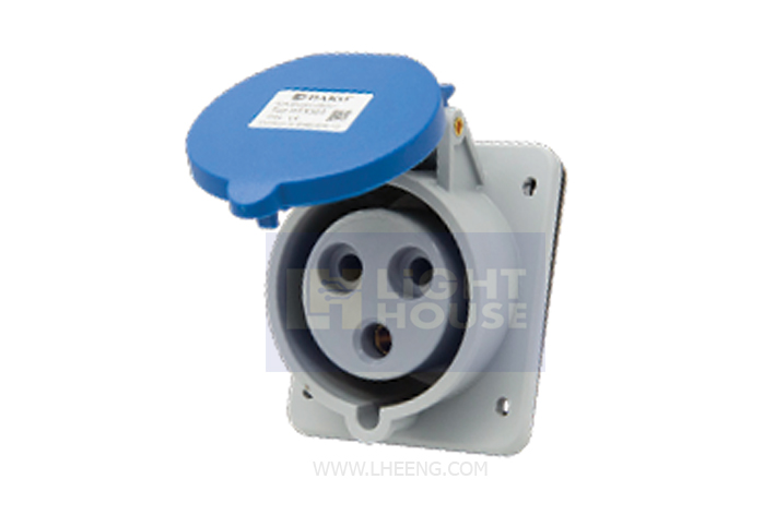 HTX-313 "DAKO PLUG" เต้ารับฝังเฉียง (2P+E) 16A IP44
