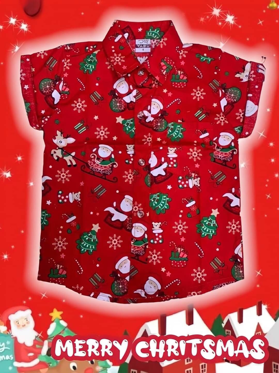 เสื้อเชิ้ตเด็ก3ถึง14ปี คริสต์มาส
