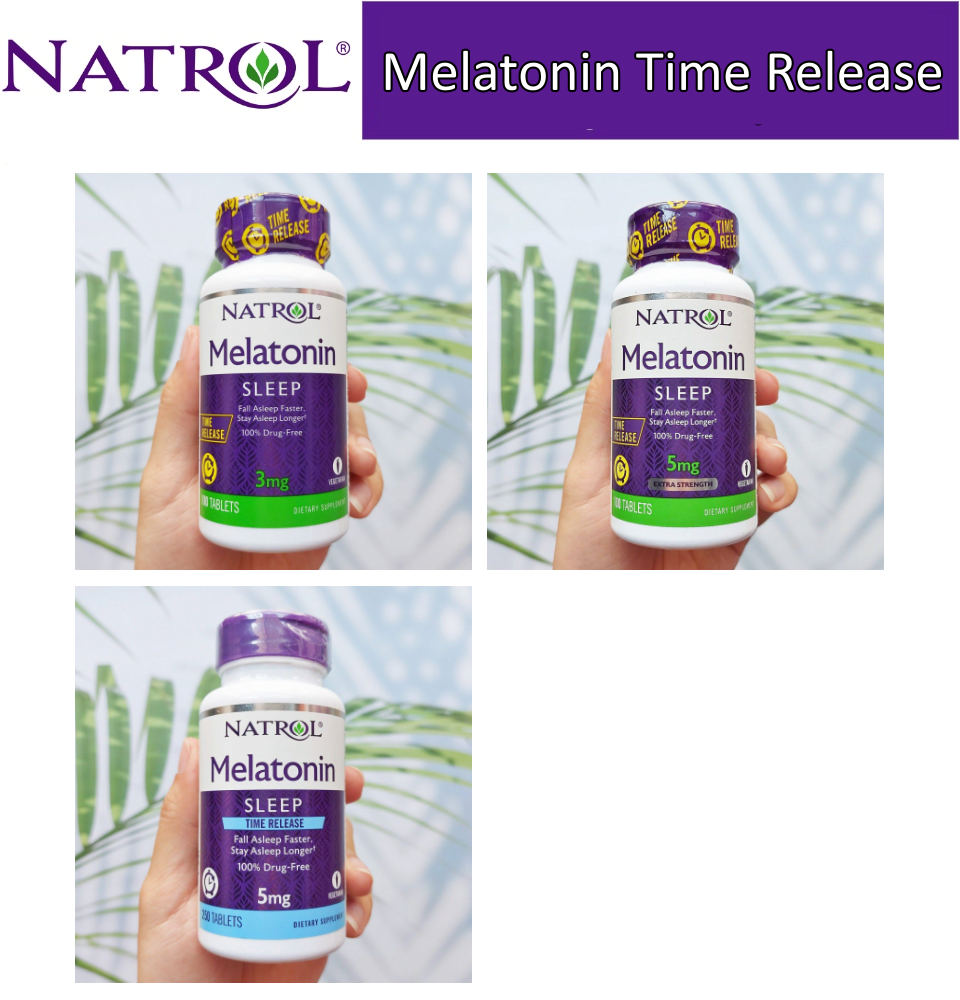 15% Sale!!! EXP.04/2026 (Natrol) Melatonin Time Release เมลาโทนิน นอนหลับ หลับเร็ว หลับสบาย