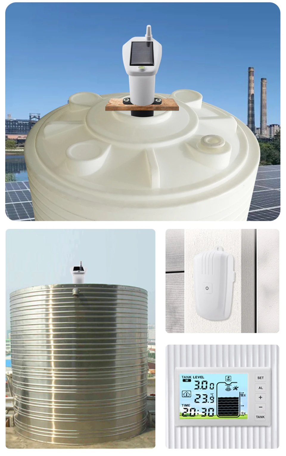 เซนเซอร์วัดความลึกถังน้ำ ultrasonic sensor แบบมีจอส่งสัญญาณ