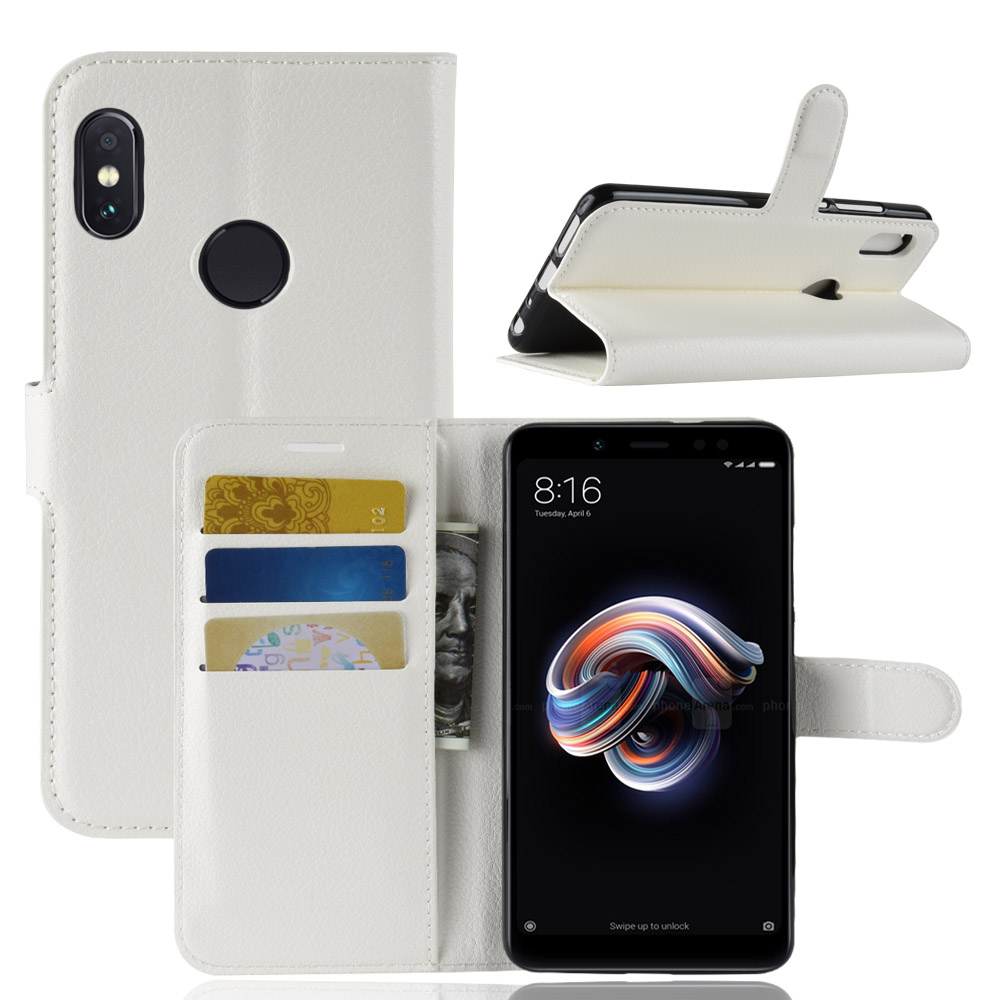 เคส Xiaomi Redmi Note 5 #เคสฝาพับสไตล์กระเป๋าสตางค์หนัง PU ผิวลิ้นจี่สีสันสวยงามทันสมัย