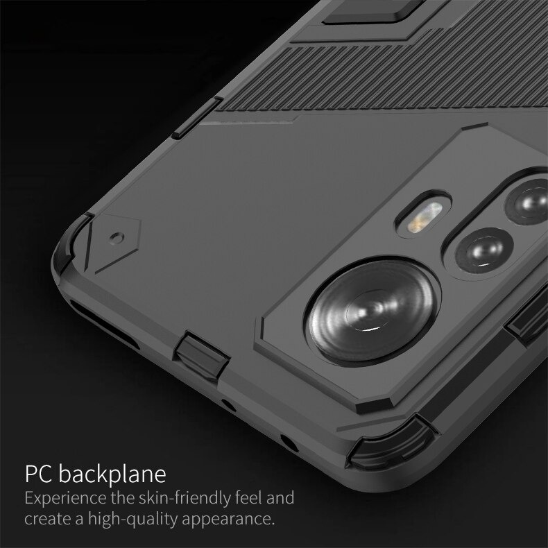 Case Xiaomi 12 Pro #เคสฝาหลังพลาสติก ไฮบริด TPU + Kickstand