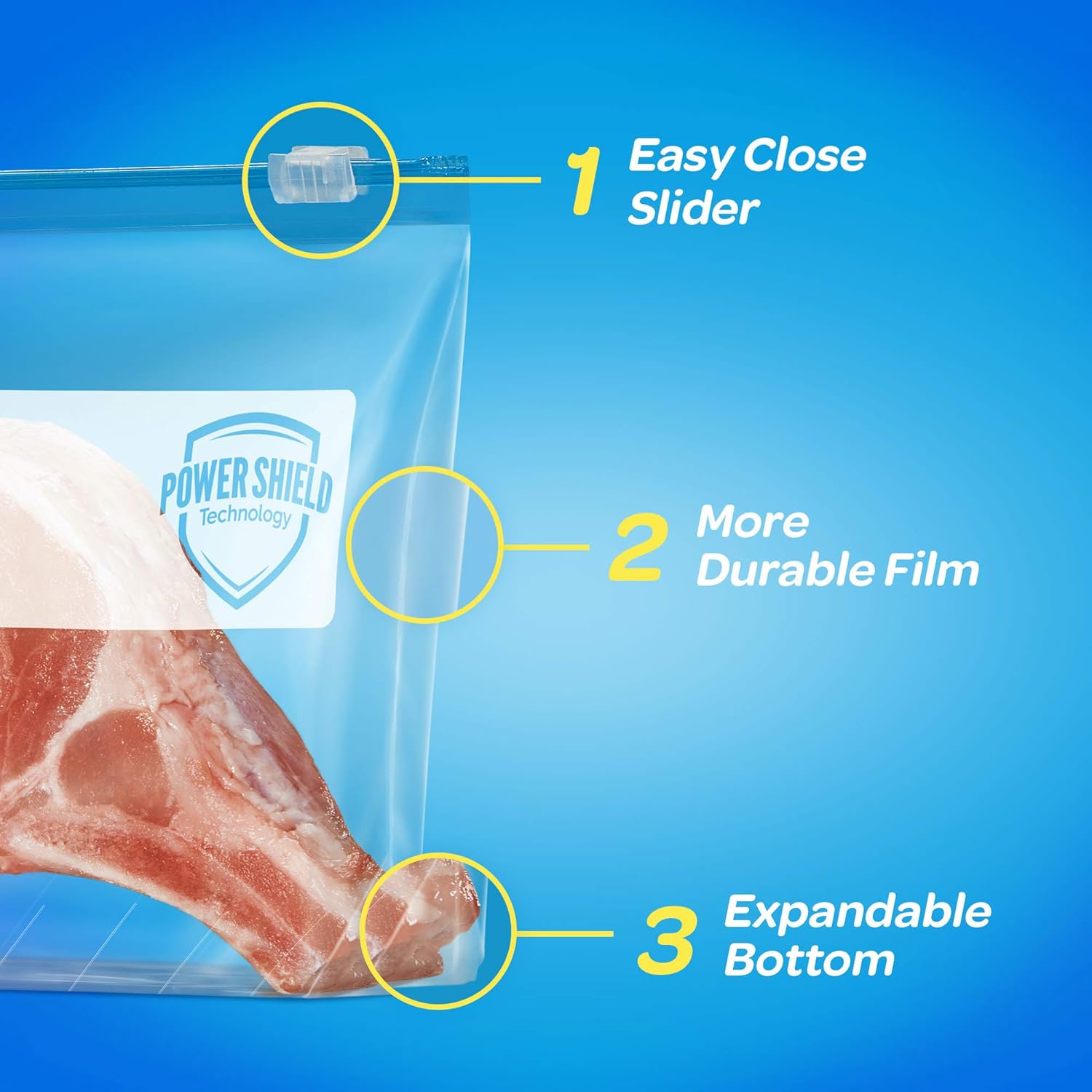 Ziploc® Slider Storage Freezer Gallon Bags 40 Count ถุงอเนกประสงค์ Power Shield Technology