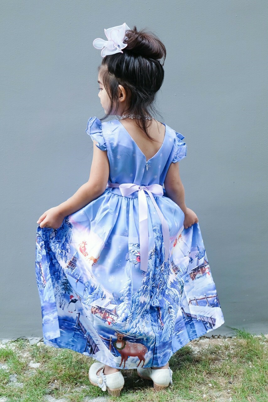 เดรสเด็กหญิง สไตล์เจ้าหญิงหิมะ