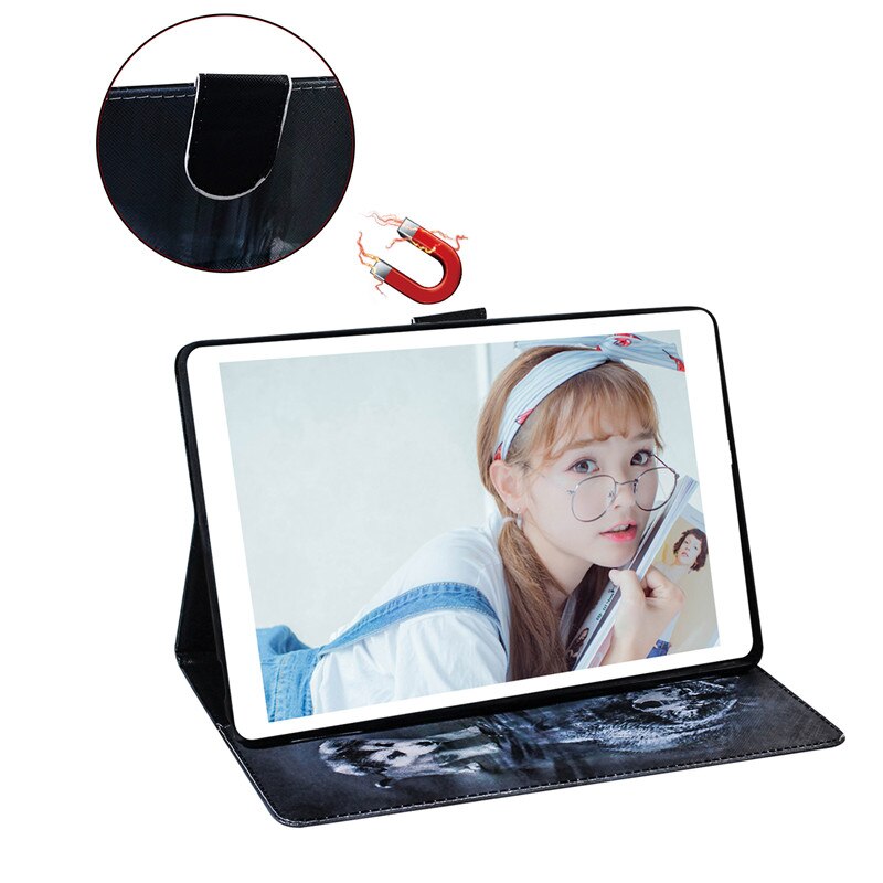 Case Samsung Galaxy Tab S6 Lite 10.4 SM-P610 P615 P617 #เคสแบบฝาพับพิมพ์ลายหนัง PU + TPU สไตล์กระเป๋าสตางค์