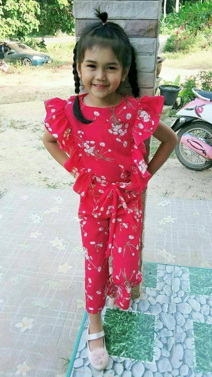 set เสื้อกับกางเกงลายดอก เด็กหญิง