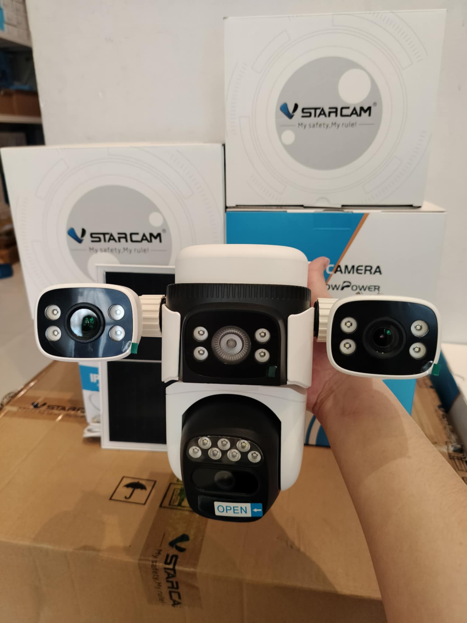 Vstarcam Vstarcam กล้องสามเลนส์โซล่าเซลล์แบบใส่ซิมใช้พลังงานแสงอาทิตย์ รุ่นBG621SR คมชัด2ล้านพิกเซล รองรับซิม4Gทุกเครือข่าย ขาว