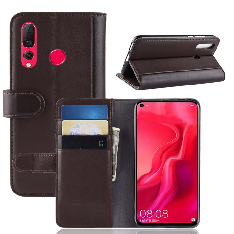 Case Huawei nova 4 #เคสฝาพับสไตล์กระเป๋าสตางค์รูปแบบหนังแยกมีช่องเสียบบัตรคุณภาพดี Split Leather Mobile Phone Case