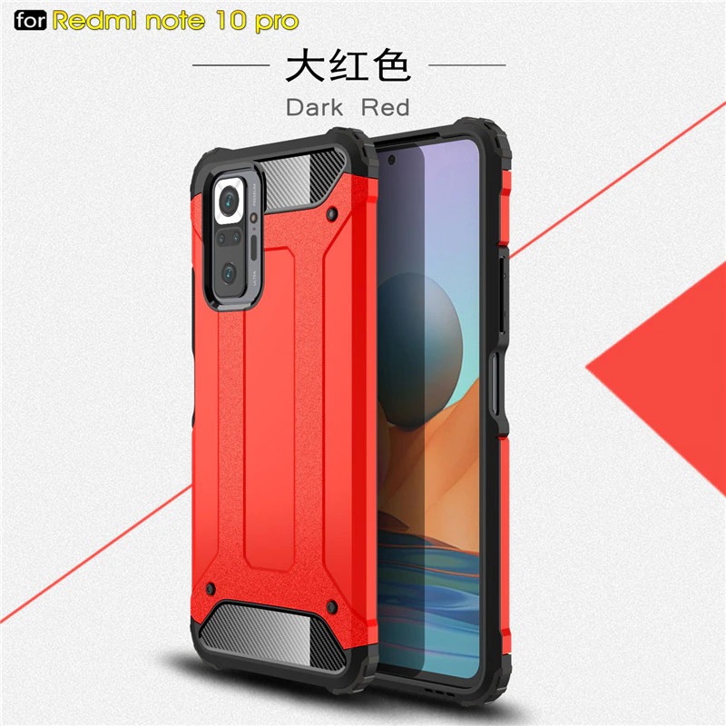 Case Redmi Note 10 Pro #เคสฝาหลังเกราะป้องกัน ไฮบริด พลาสติก+TPU Heavy Duty Rugged Hybrid