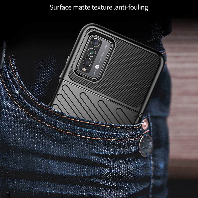 เคส Redmi 9T #เคสฝาหลัง TPU อ่อน Thunder Series Twill Texture Soft TPU