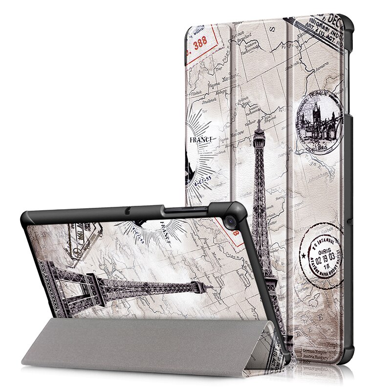 เคส Samsung Galaxy Tab S5e SM-T720 / SM-T725 #เคสฝาพับแบบ 3 พับพิมพ์ลาย Pattern Printing Tri-fold Stand PU Leather Smart Case