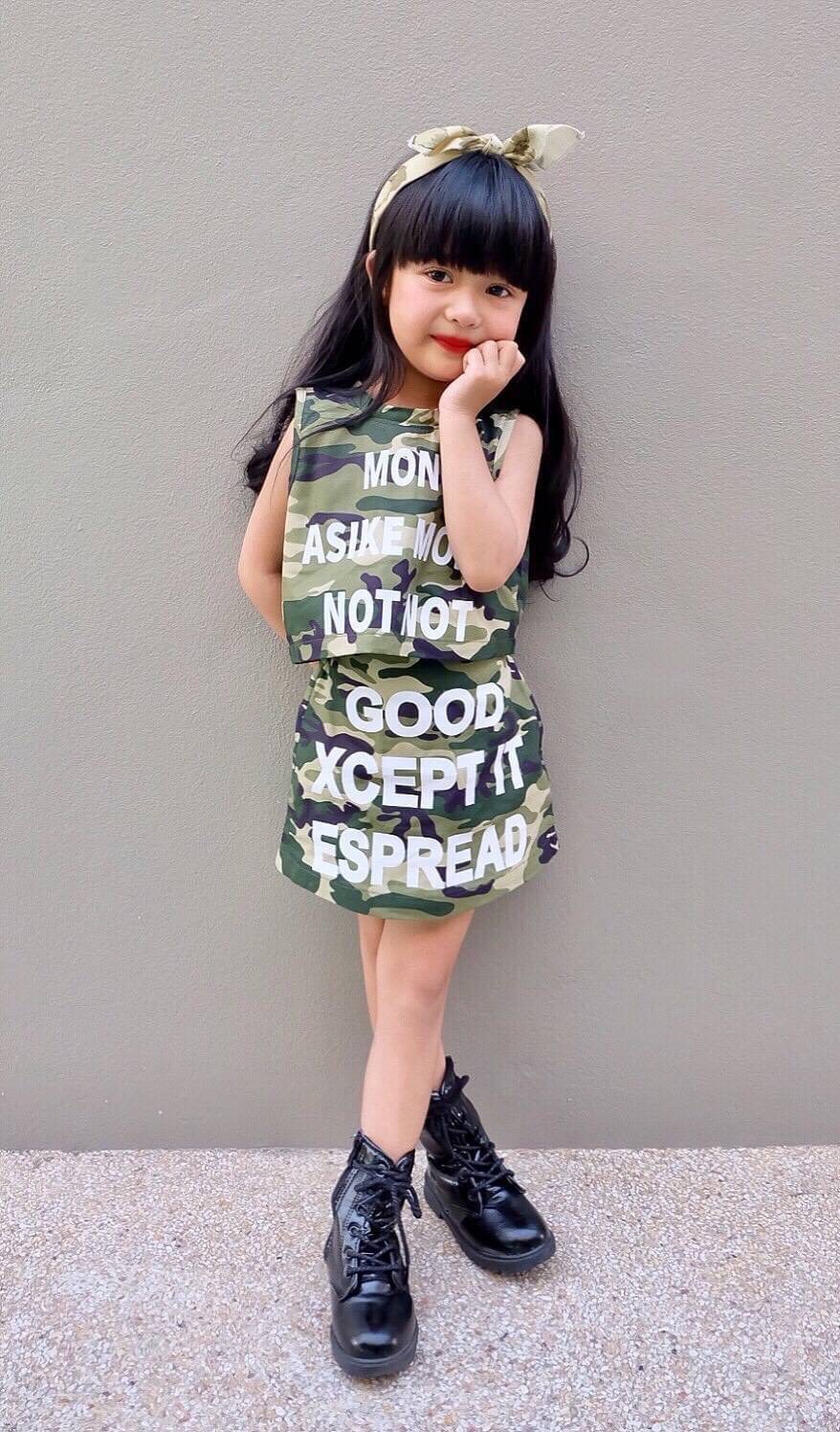 Set เสื้อกับกระโปรงเด็กหญิง สุดเท่ห์