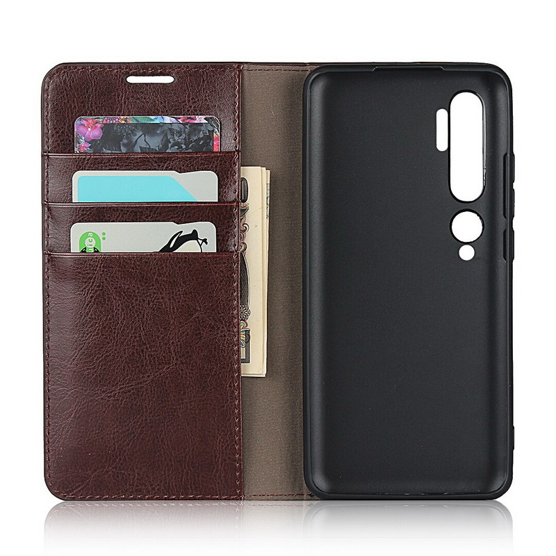 Case Xiaomi Mi Note 10 Pro #เคสฝาพับหนังแท้แบบกระเป๋าสตางค์คุณภาพดี Crazy Horse Genuine Leather Cover