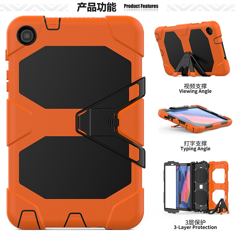 Case Samsung Galaxy Tab A 8.0 (2019) P200 P205 #เคสฝาหลังไฮบริดกันกระแทก ซิลิโคน+พลาสติก Combo Shell น้ำหนักเบา