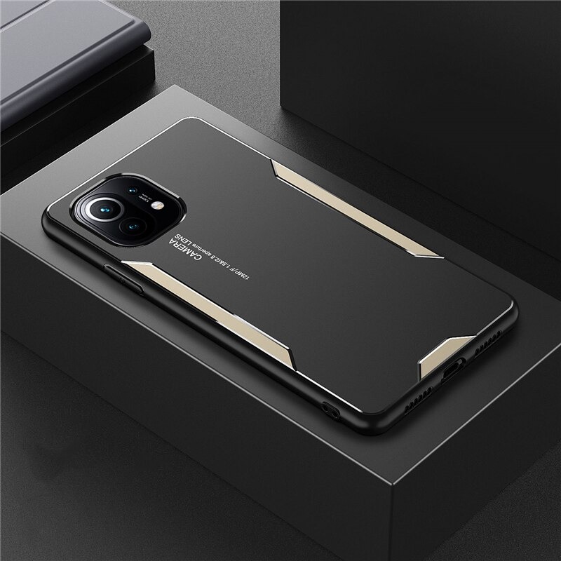 เคส Xiaomi Mi 11 #เคสฝาหลังไฮบริด Metal +TPU Shockproof metal back plate Phone Back Cover