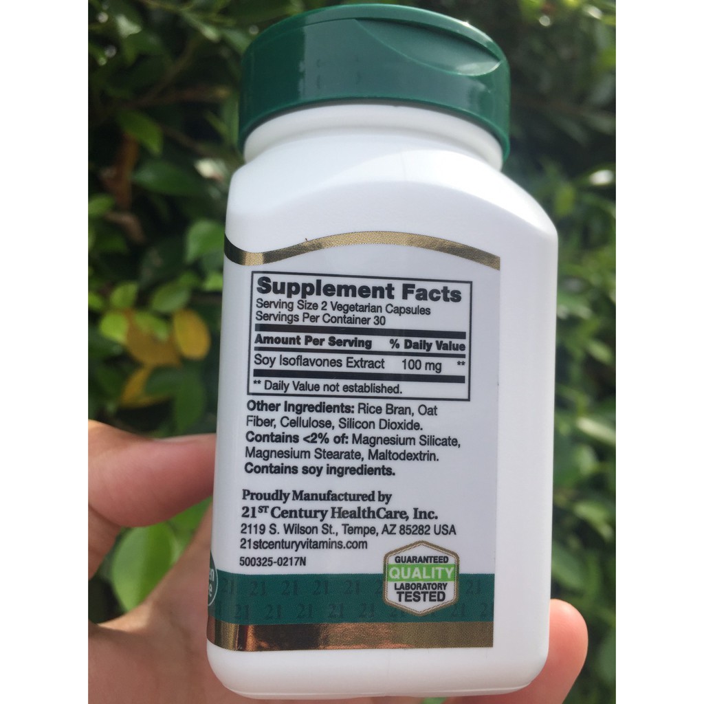 สารสกัดจากถั่วเหลืองไอโซฟลาโวน Soy Isoflavones Extract, Standardized 60 Vegetarian Capsules (21st Century®) เพิ่มมวลกระดูก บรรเทาอาการร้อนวูบวาบและเหงื่อออกตอนกลางคืน