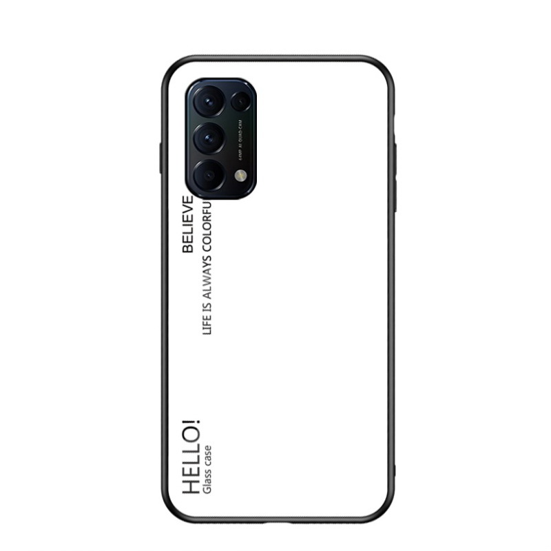 เคส OPPO Reno 5 Pro 5G #เคสฝาหลัง Gradient Color Glass + PC + TPU Hybrid Case