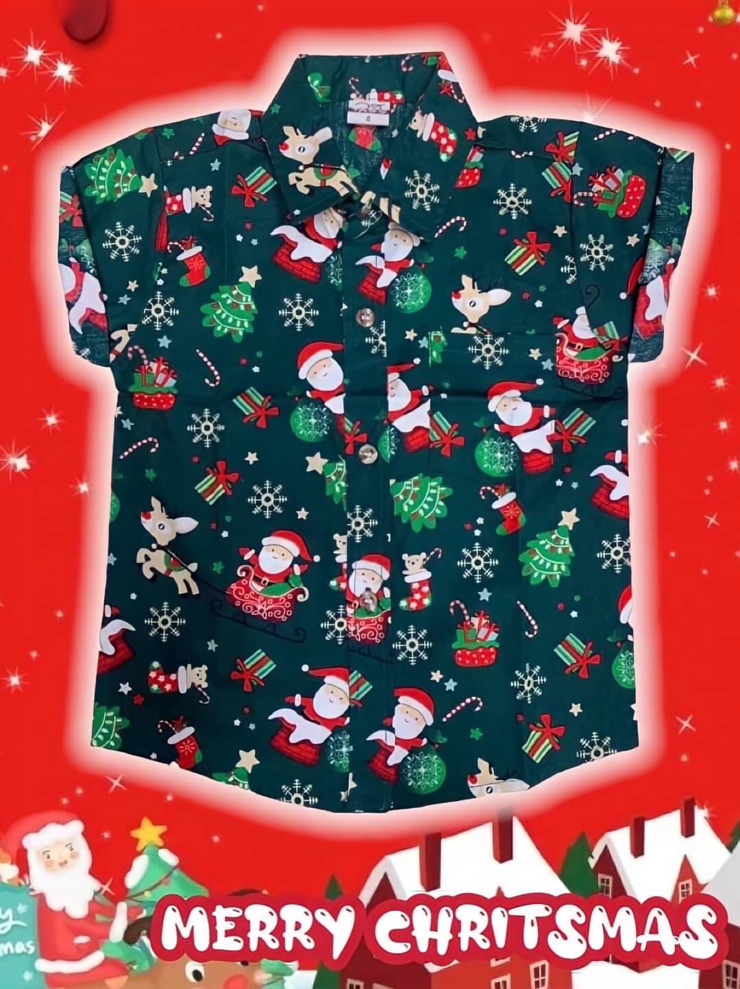 เสื้อเชิ้ตเด็ก3ถึง14ปี คริสต์มาส