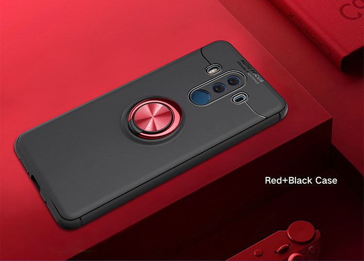 Case Huawei Mate 10 Pro #(พร้อมส่ง) เคสฝาหลัง TPU Finger Ring Kickstand (แผ่นโลหะแบบ Built-in) สี Black + Grey