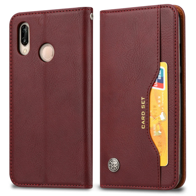 เคส Huawei P20 Lite / Nova 3e #เคสฝาพับแบบกระเป๋าสตางค์หนัง PU มีช่องเสียบบัตรคุณภาพดี