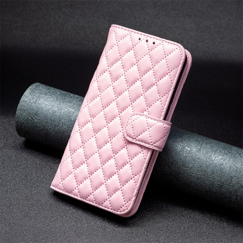 เคส Samsung Galaxy A73 5G #เคสฝาพับปกหนัง PU ลายตารางพร้อมช่องใส่บัตร พับวางตั้งได้สไตล์แบบกระเป๋าสตางค์