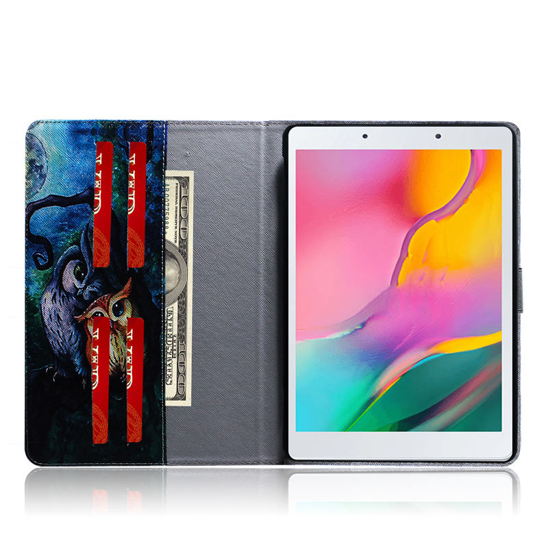 เคส Samsung Galaxy Tab A 8.0 (2019) T290 / T295 #เคสฝาพับพิมพ์ลายหนัง PU + TPU สไตล์กระเป๋าสตางค์