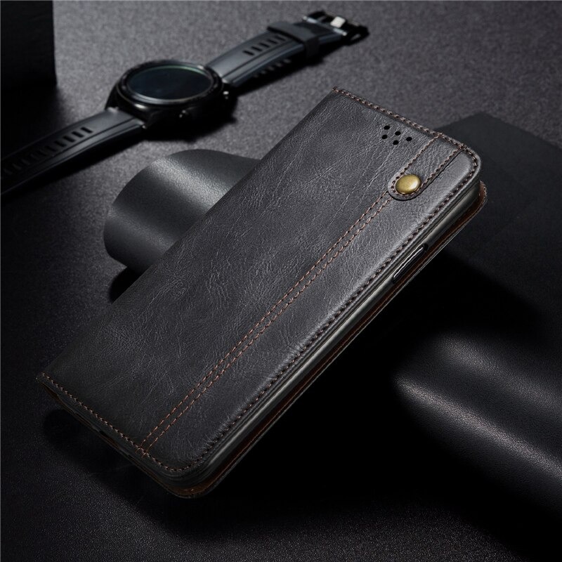 เคส Samsung Galaxy A13 5G #เคสฝาพับหนัง PU ผิวหนังม้า Waxy Crazy Horse Texture TPU + PU Leather Case Cover