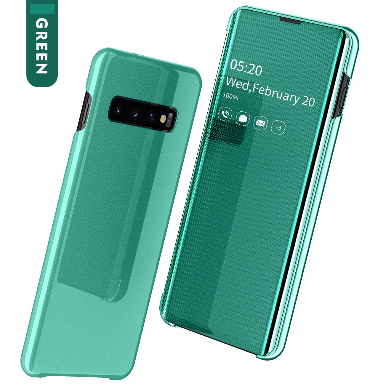 Case Samsung Galaxy S10+ #เคสฝาพับแบบ Window Mirror Surface