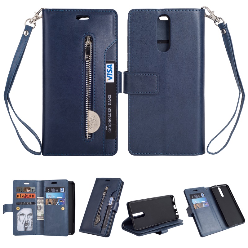 เคส Huawei Nova 2i #เคสแบบกระเป๋าสตางค์ Multi-slot Wallet Zippered Leather มีช่องใส่บัตรหลายช่องสีสันสวยงาม