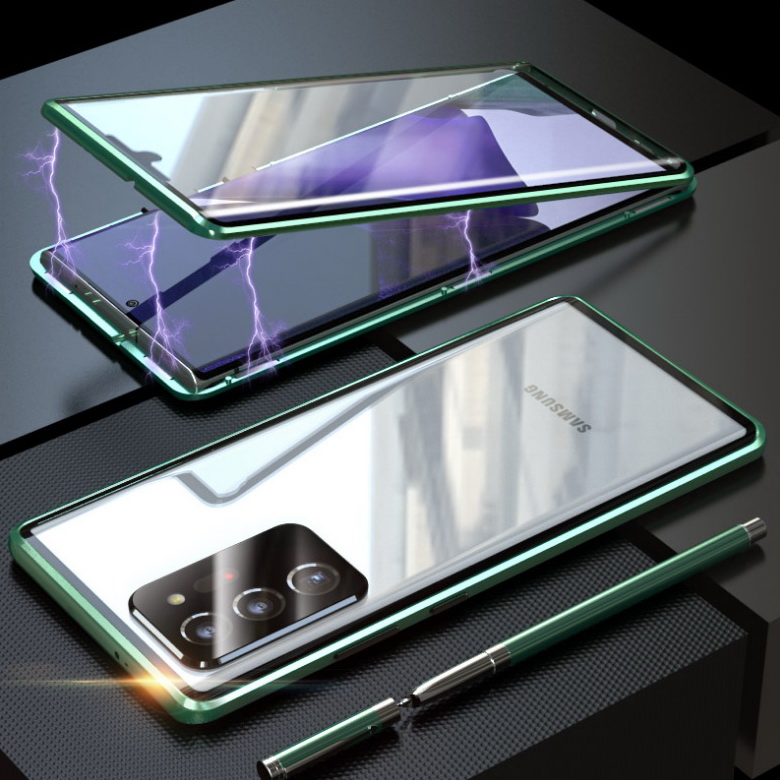 เคส Samsung Galaxy S20 Ultra / S20 Ultra 5G #เคสฝาครอบกระจกประกบหน้าหลังขอบโลหะดูดซับแม่เหล็ก Fully Protection Magnetic Adsorption Glass Metal Phone Protective