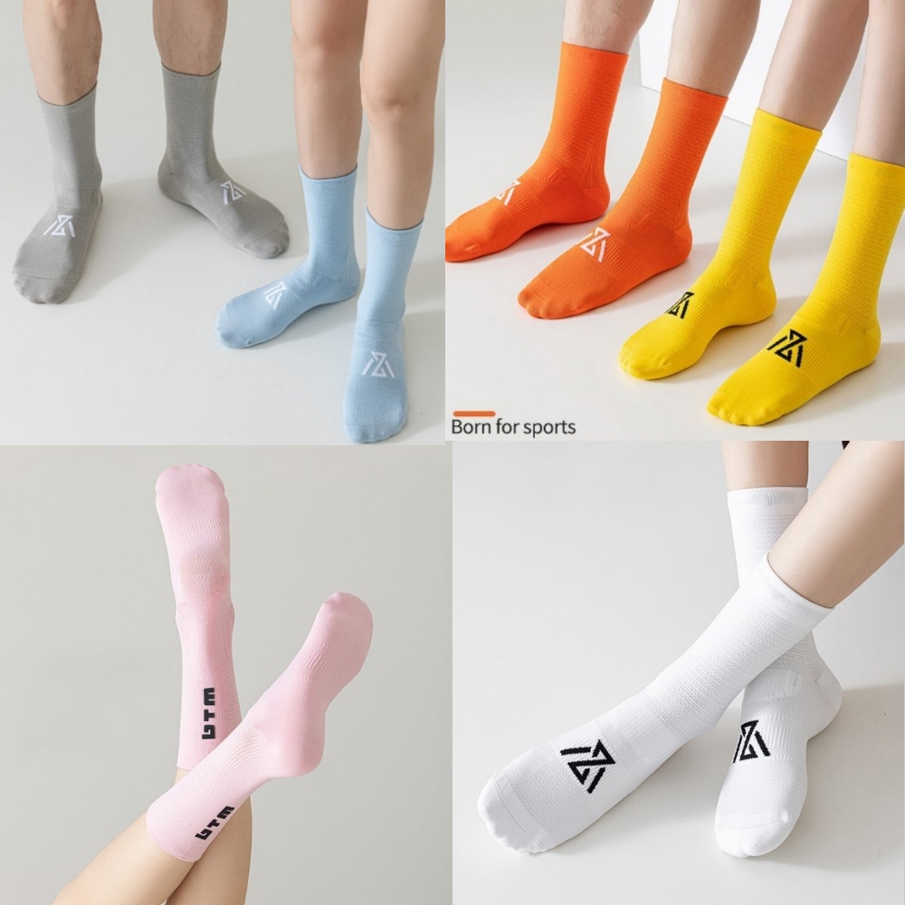 ถุงเท้าวิ่งครึ่งแข้ง ถุงเท้าเรืองแสง สำหรับวิ่งมาราธอน หนานุ่มใส่สบายระบายอากาศดี เรืองแสงในที่มืด (N05)