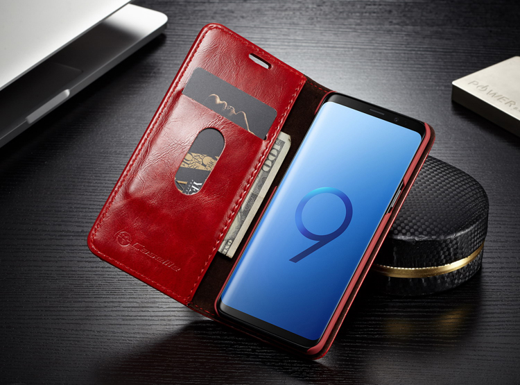 เคส Samsung Galaxy S9+ G965 #เคสฝาพับ CASEME Oil Wax Leather Wallet Cover