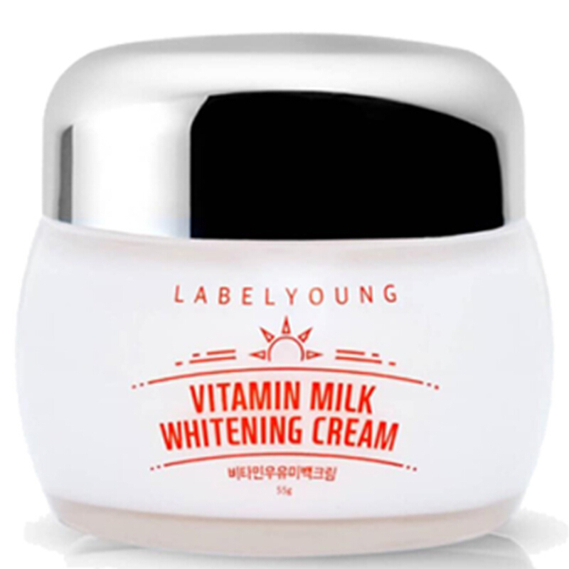 Label Young Shocking Vitamin Milk Whitening Cream 55g ครีมหน้าสด