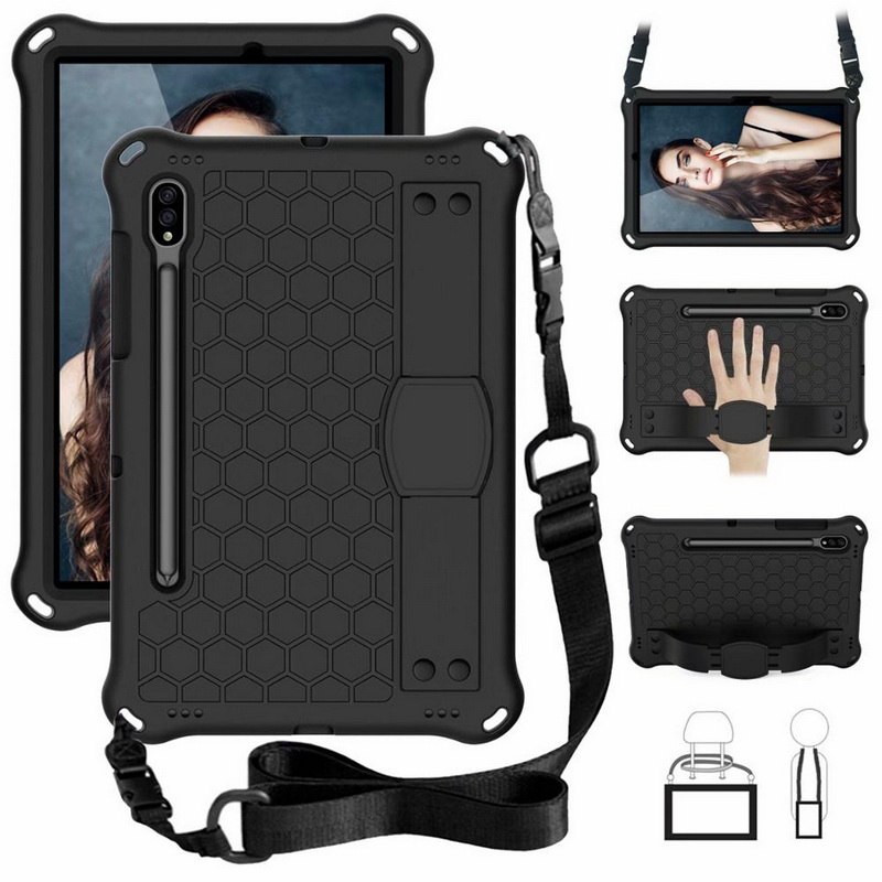 เคส Samsung Galaxy Tab S7 SM-T870 SM-T875 #เคสกันกระแทกลายรังผึ้งพร้อมสายคล้องไหล่ EVA Tablet Hybrid Shell with Shoulder Strap