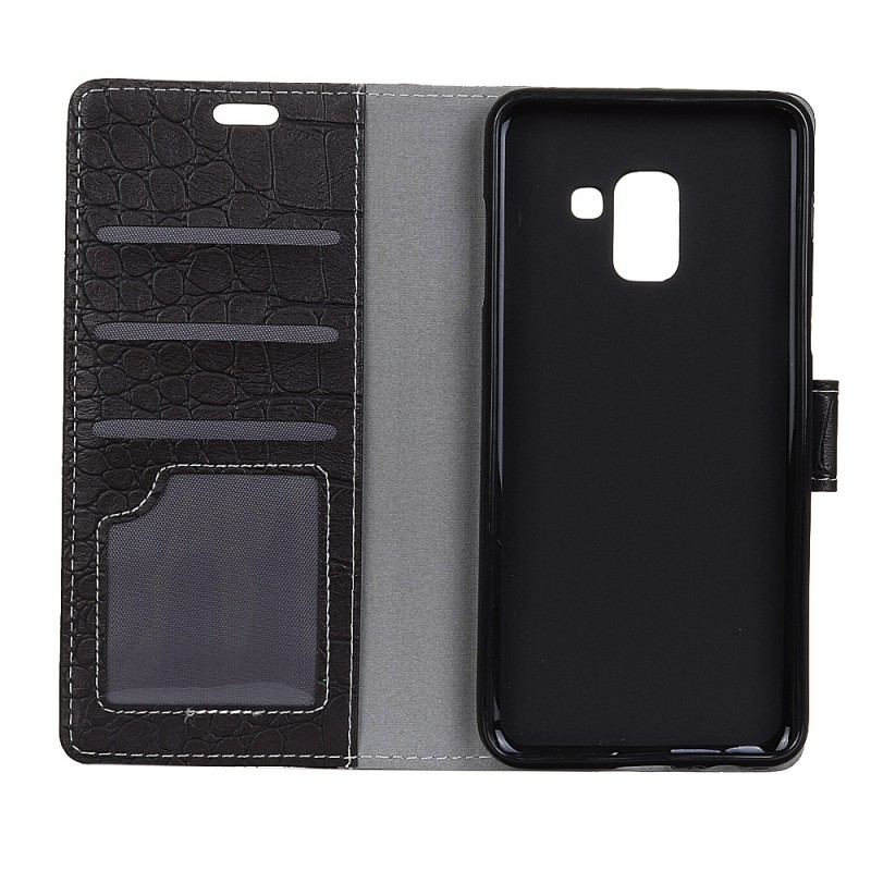 เคส Samsung Galaxy J6 (2018) #เคสฝาพับสไตล์กระเป๋าหนัง PU ผิวหนังจระเข้