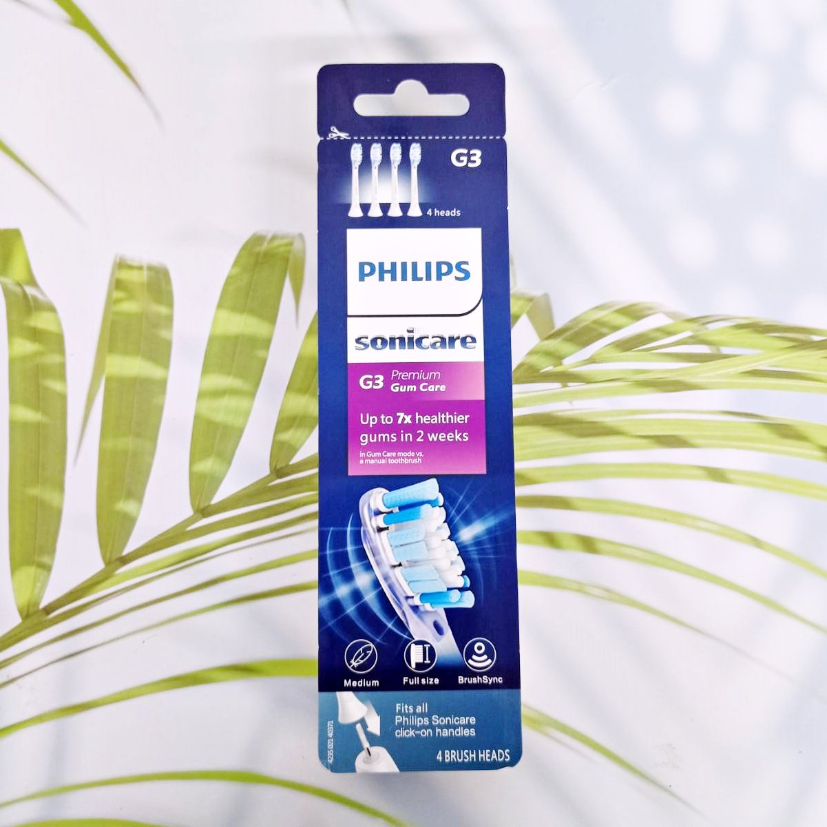 Philips® Sonicare G3 Premium Gum Care Brush Heads 4 Brush Heads หัวแปรงสีฟันไฟฟ้า รีฟิว 4 หัว รุ่น G3 HX9054/65 White