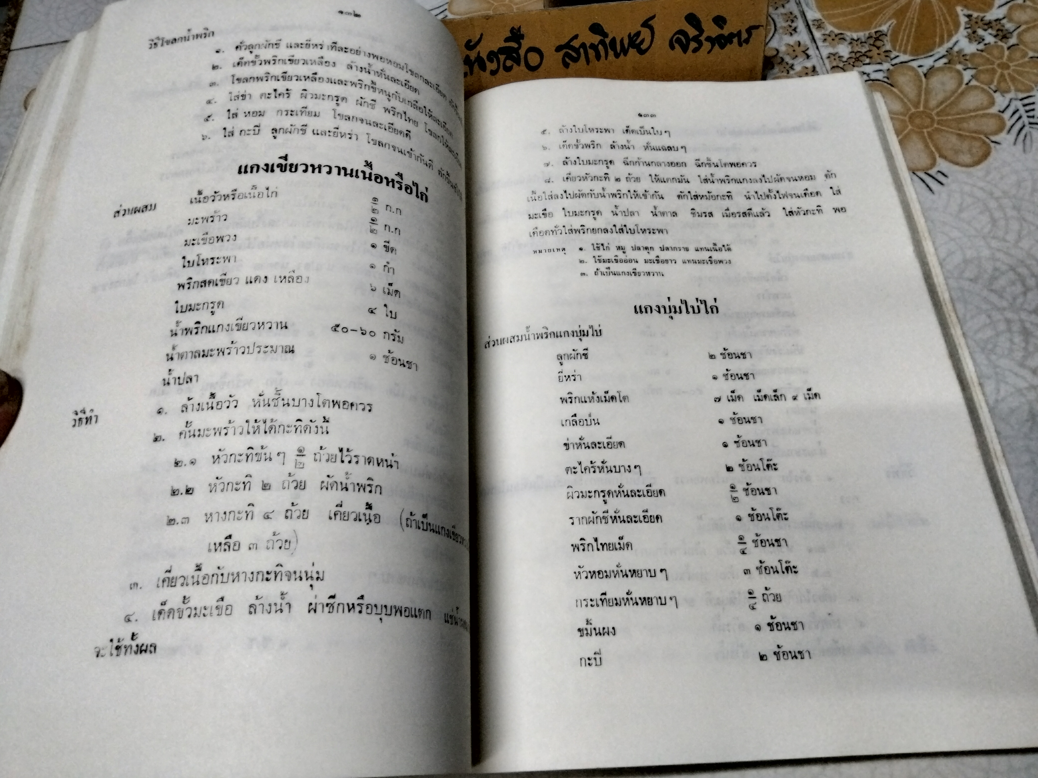 ตำราอาหารสูตรคุณแม่ (ลายมือ) และ ตำรับอาหารของอาจารย์สุภรณ์ พจนมณี พิมพ์เป็นอนุสรณ์ในงานฌาปนกิจศพ " นางอุ่นเรือน พิพัฒนกุล" 6 สิงหาคม 2532 **สินค้าหมด**