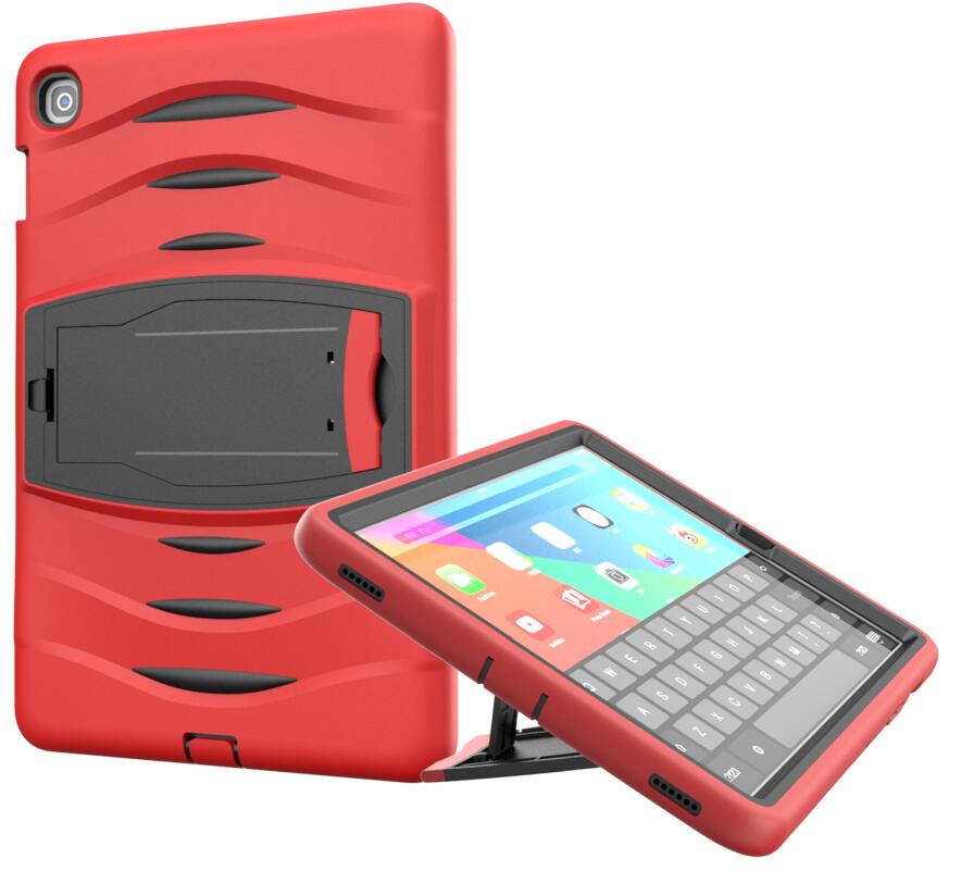 Case Samsung Galaxy Tab A 10.1 (2019) SM-T510 SM-T515 #เคสฝาหลังกันกระแทกพลาสติกแข็ง + ซิลิโคนพร้อมขาตั้ง