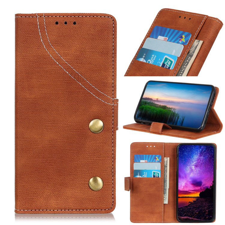 เคส Samsung Galaxy A10 #เคสฝาพับหนัง PU ผิวยีนส์ผ้ากระเป๋าสตางค์ Jeans Cloth Wallet Stand Leather