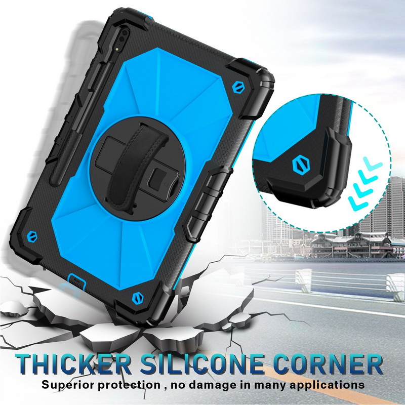 เคส Samsung Galaxy Tab S7 Plus 12.4" SM-T970 SM-T975 SM-T976 #เคสฝาหลังกันกระแทก Hybrid Protective Stand Shell Cover Case มีสายรัดสายคล้องมือ