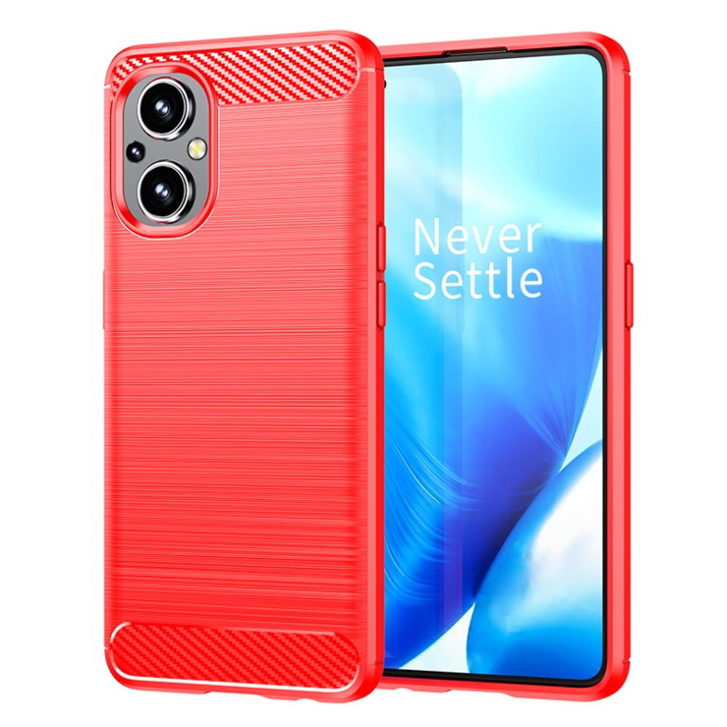 เคส OPPO Reno 7z 5G #เคสฝาหลังผิวแปรงคาร์บอนไฟเบอร์ Brushered TPU Back Case