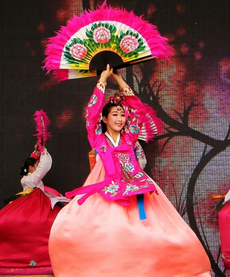 พัดฟ้อนรำเกาหลีแบบพรีเมี่ยม 한국 무용 팬 Korean Dance Fans