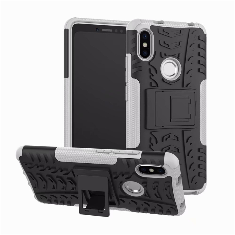 Case Xiaomi Redmi Note 5 #เคสฝาหลังกันลื่น Cool Tyre Pattern Kickstand (PC + TPU)