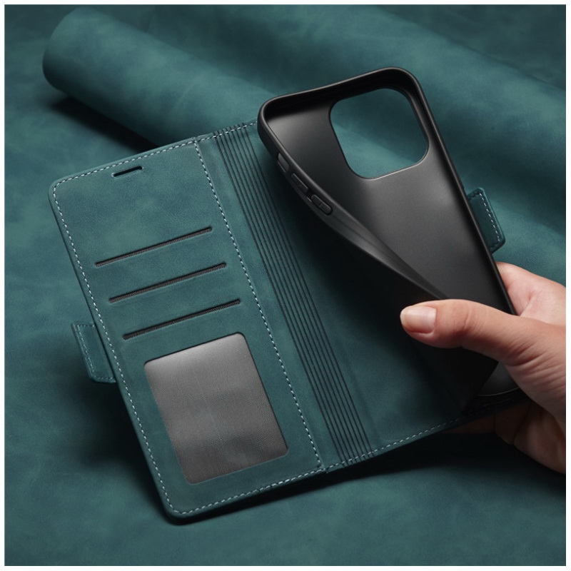 เคส iPhone 14 Pro Max #เคสฝาพับหนัง PU สไตล์กระเป๋าสตางค์พร้อมช่องใส่การ์ด Luxury Flip Stand Card Phone Leather Wallet