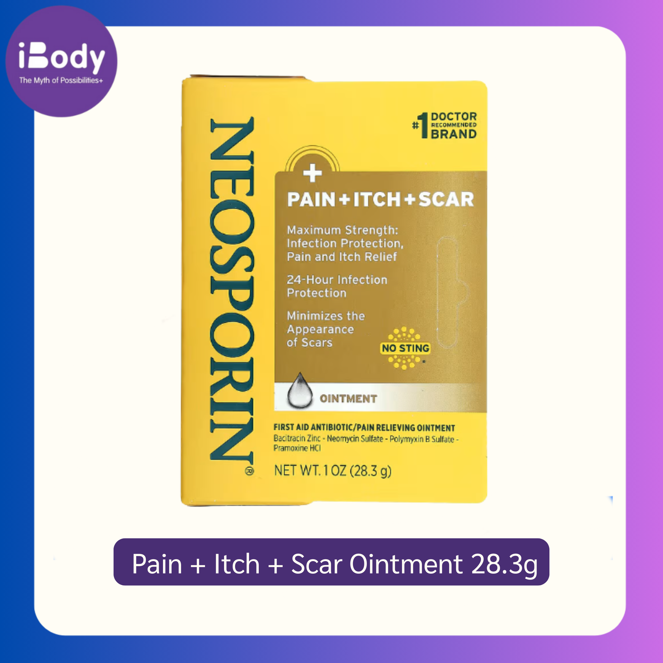 (Neosporin®) Pain + Itch + Scar Ointment 28.3 g ครีมลดปวด คัน ลดรอยแผล