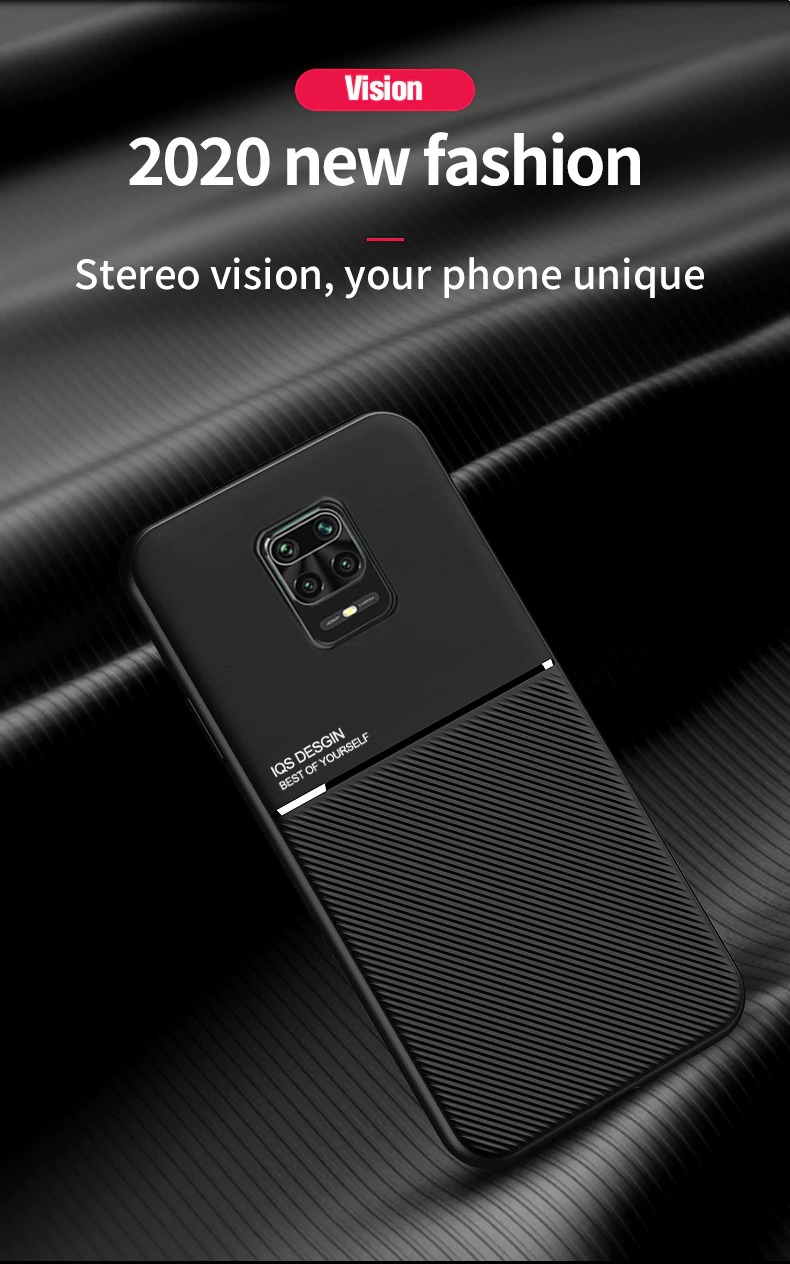 เคส Redmi Note 9 Pro/Redmi Note 9S #เคสแบบฝาหลัง TPU เคลือบหนัง PU สไตล์ธุรกิจที่เรียบง่ายมีแผ่นเหล็กในตัว Minimalist Business Style Leather Coated TPU Built-in metal magnetic plate