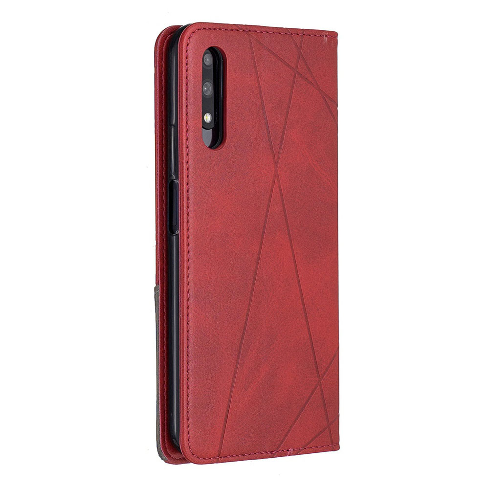 Case Huawei P30 #เคสฝาพับหนัง PU มีช่องเสียบ ID บัตรอื่นๆในตัว Geometric Pattern Leather Card Holder Protective